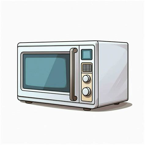 Microwave 2d Cartoon Illustraton On White Background High 30689918