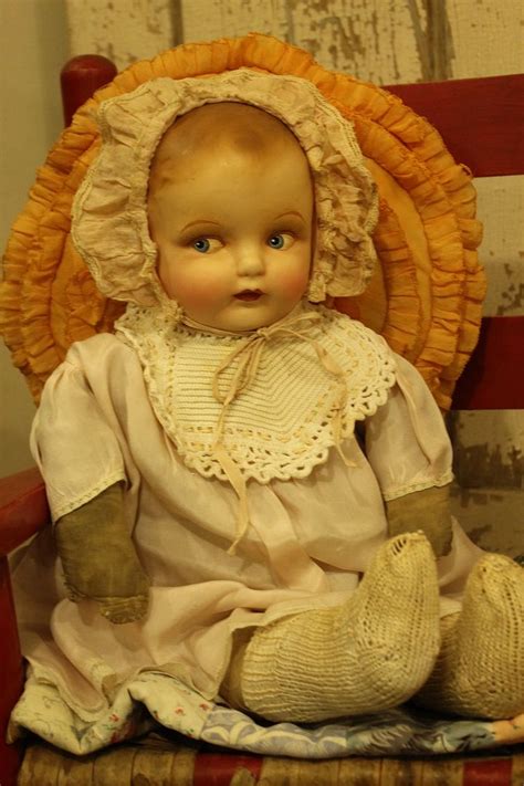 Antique 20 Adorable Composition Head And Cloth Body Old Vintage Baby