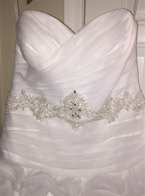 Galina Signature Organza Ball Gown With Ruffled Skirt Used Wedding