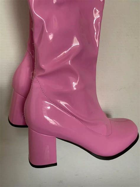 Y2k Pink Gogo Boots Womens Fashion Footwear Boots On Carousell