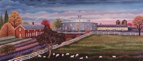 Shaker Round Barn A Painting By Kathy Jakobsen Pixels