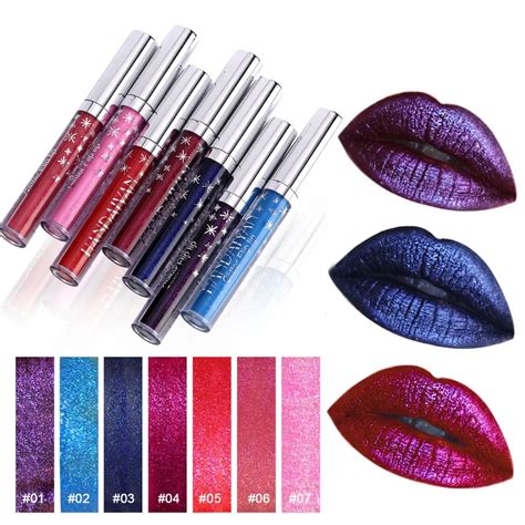 brand 7 colors liquid matte lipstick waterproof sexy red lip color lipgloss moisturizer metallic