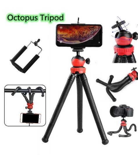 Tripod Flexible Octopus Gorilla Pod With Mobile Holder Black Sale Price Buy Online In