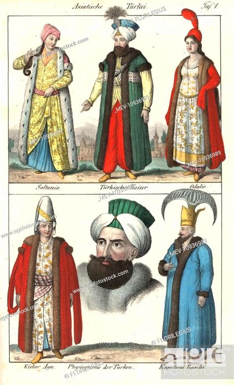 Turkish Sultan Sultana Chief Black Eunuch And Harem Guard Stock