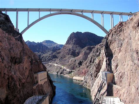 The Hoover Dam Nevada This Bridge Was In The Process Of Being