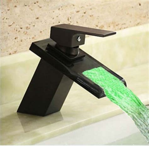 Some bronze bathroom sink faucets can be shipped to you at home, while others can be picked up in store. Led Oil rubbed faucet Bronze Waterfall Modern Bathroom ...