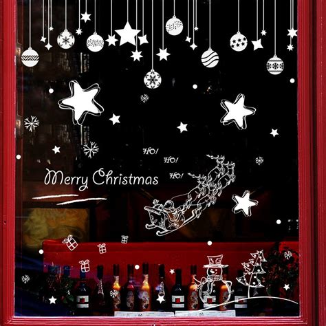 Christmas Wall Stickers Snow Window Glass Festival Decals Pvc Removable