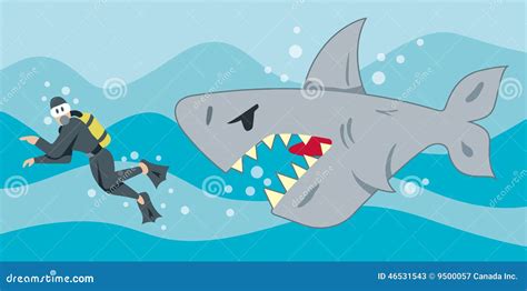 Hungry Shark Cartoon Vector 46531543