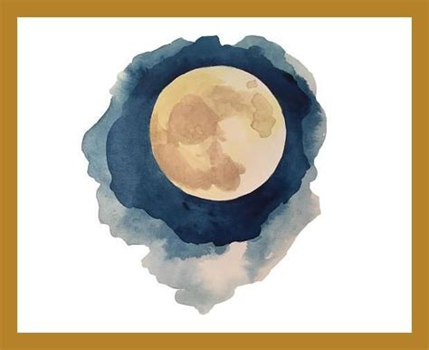 Phases Of The Moon Series Watercolor Painting Chairish Space