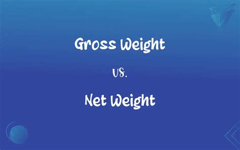 Gross Weight Vs Net Weight Whats The Difference