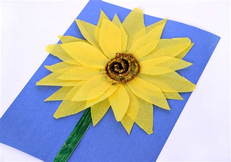 Easy Sunflower Kids Craft With Tissue Paper