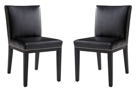 4.5 out of 5 stars. Vintage Black Leather Dining Chair Set of 2 from Sunpan ...
