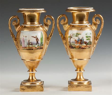 Pair Of Old Paris Porcelain Vases Cottone Auctions