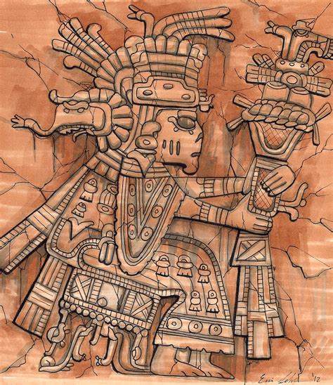 Ancient Alien Mayan Carving By Darklighterdigital On Deviantart