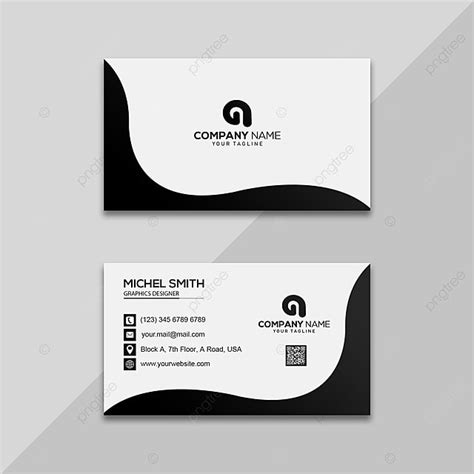 Modern black and red elegant visit card template design. Corporate Black And White Business Card Design Template for Free Download on Pngtree