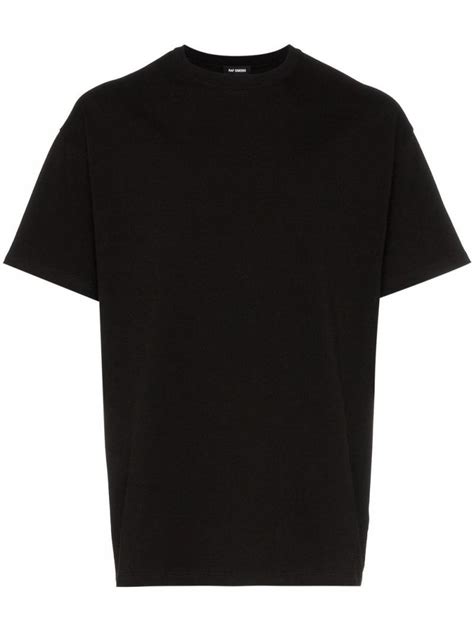 Raf Simons Rear Graphic Print Cotton T Shirt Black Raf Simons Mens T
