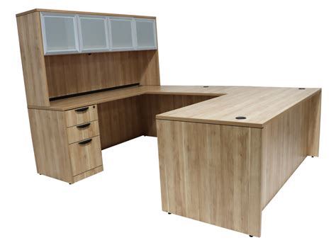 U Shaped Desk With Hutch And Drawers Pl Laminate