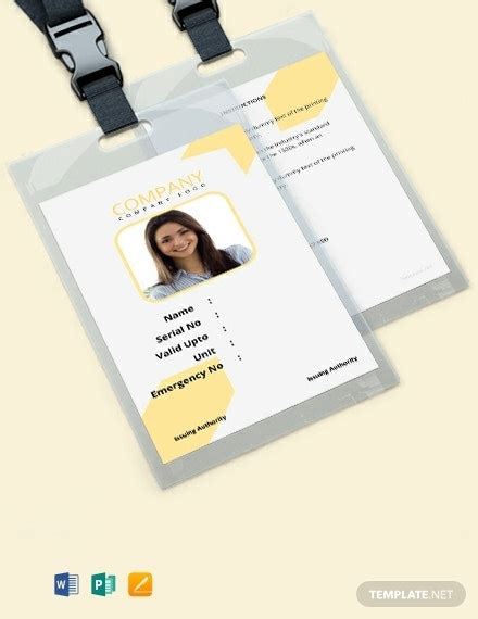 10 Blank Id Card Templates Illustrator Ms Word Pages Photoshop
