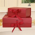 personalised luxury red gift box with ribbon by dibor ...