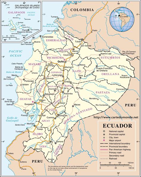 Map Ecuador Country Map Ecuador