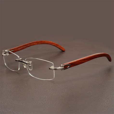 Titanium Rimless Glasses Frame Men Retro Frameless Square Business