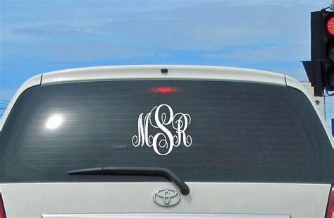 Personalized Monogram Car Decal Stars Decal Hearts Decal