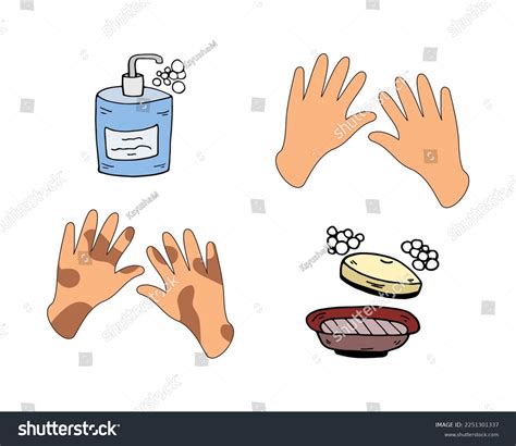 Clean Dirty Hands Poster Doodle Style Stock Vector Royalty Free