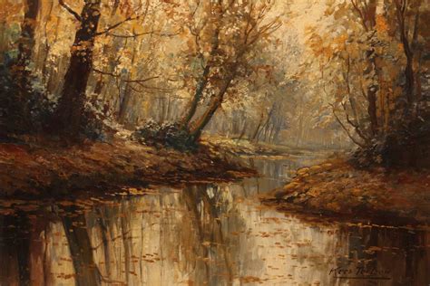 An Autumn Stream Oil Painting By Kees Terlouw At 1stdibs