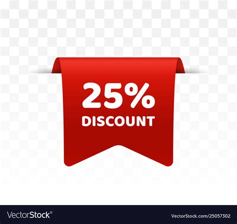 Offer Tag 25 Discount Label Royalty Free Vector Image