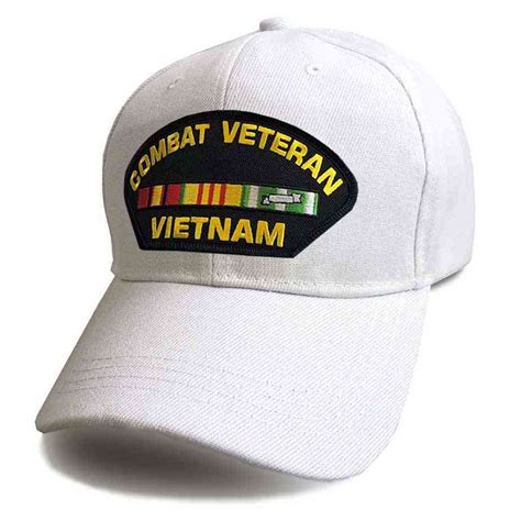 Vietnam Combat Veteran Ball Cap With 3 Ribbons Hats