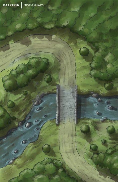 Stone Bridge River 22x34 Battlemaps Fantasy Landscape Dungeon