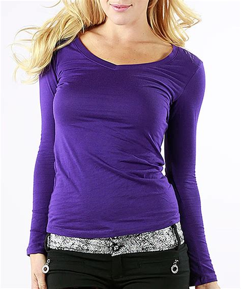 Loving This 42pops Purple Scoop Neck Top Plus On Zulily Zulilyfinds Womens Tops V Neck