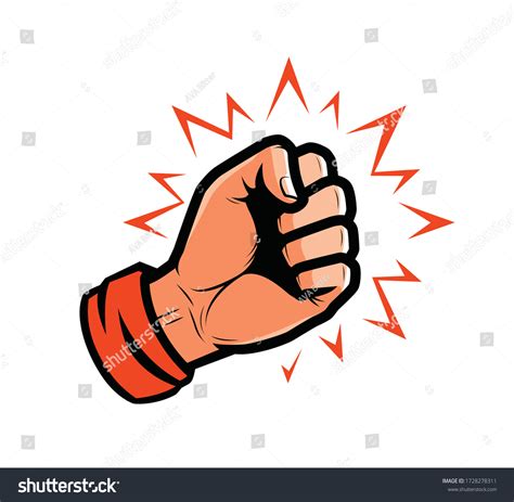 Strong Punch Fist Fight Power Vector Stock Vector Royalty Free 1728278311 Shutterstock