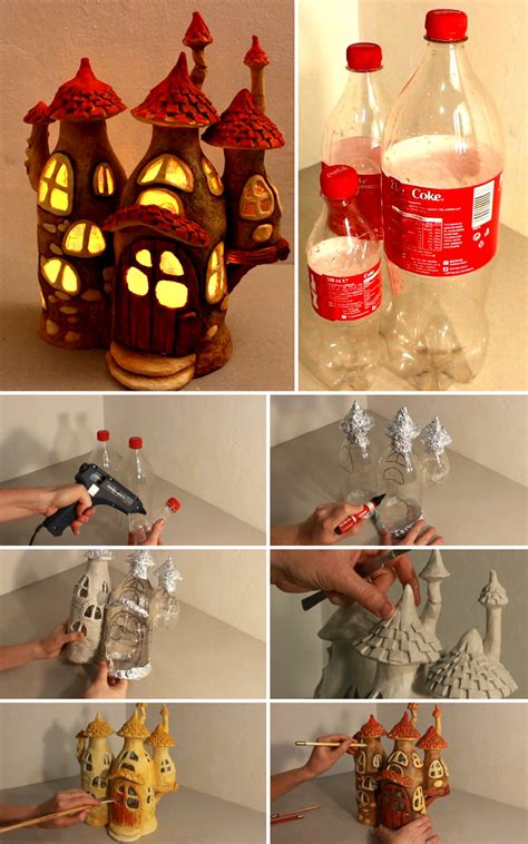 Recycling Some Plastic Bottles Into A Fairy House Lamp Plastic Bottle