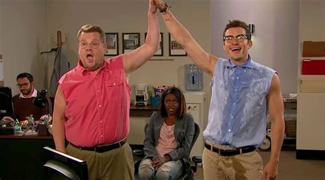 Orlando Bloom And James Corden Get Naughty In The Office For ‘it Guys