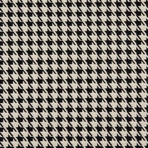 Black And White Houndstooth Pattern Damask Upholstery Fabric