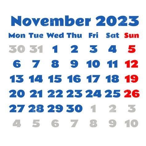 Gambar Kalender November 2023 Minimalis Biru Kelender Bulan Kalender