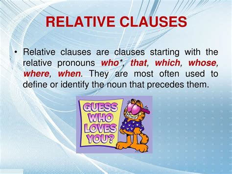 PPT RELATIVE CLAUSES PowerPoint Presentation Free Download ID