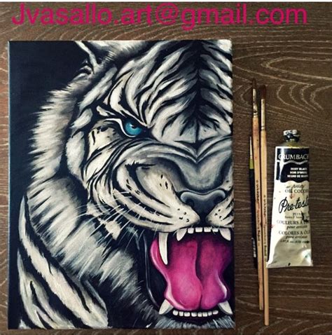 Tiger Oil Painting On Canvas By Jvasallo Tiger Art Canvas Painting