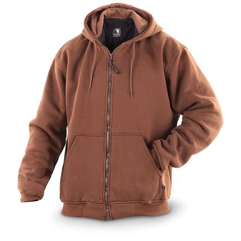 Berne® Thermal - lined Sweatshirt, Brown - 231238, Sweatshirts ...