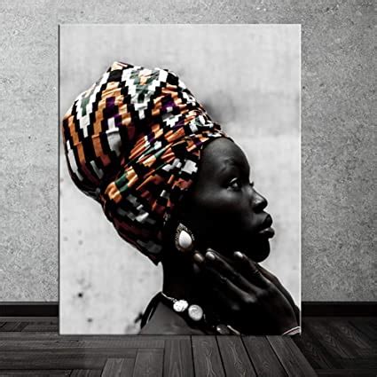 ArteWOODS Pintura De Mujer De Arte Africano Desnudo Negro Escandinavo Para Retrato De Sala De