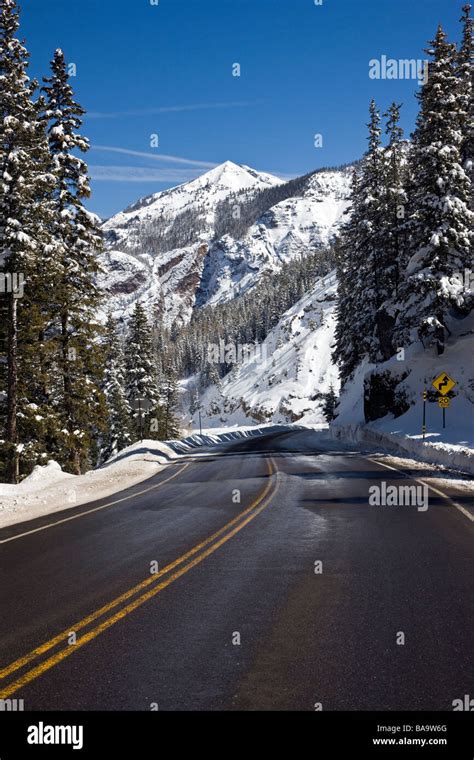 Winter View Of The Million Dollar Highway Western Colorado Between