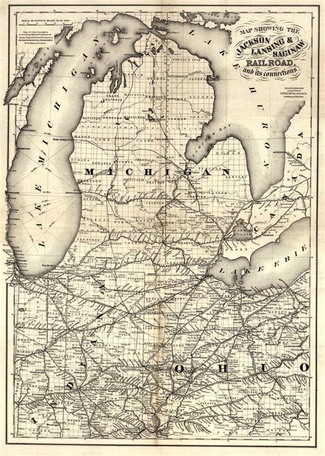 Historic Railroad Map Of Michigan 1867 World Maps Online