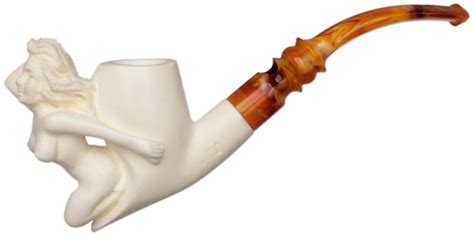 Akb Meerschaum Carved Nude Ali With Case Tobacco Pipe