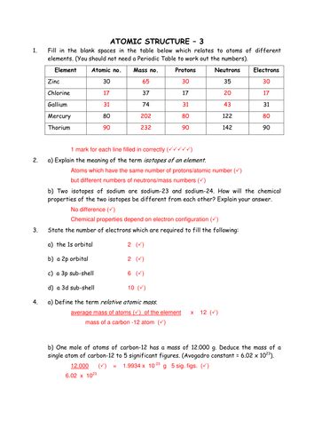The history of atomic chemistry: Which Atom Is Which Worksheet Answer Key | TUTORE.ORG ...