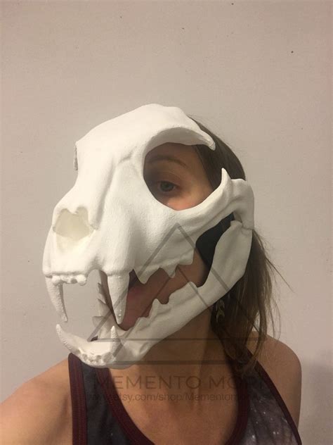 Movable Cat Skull Mask Cat Skull Moving Jaw Macabre Mask Etsy