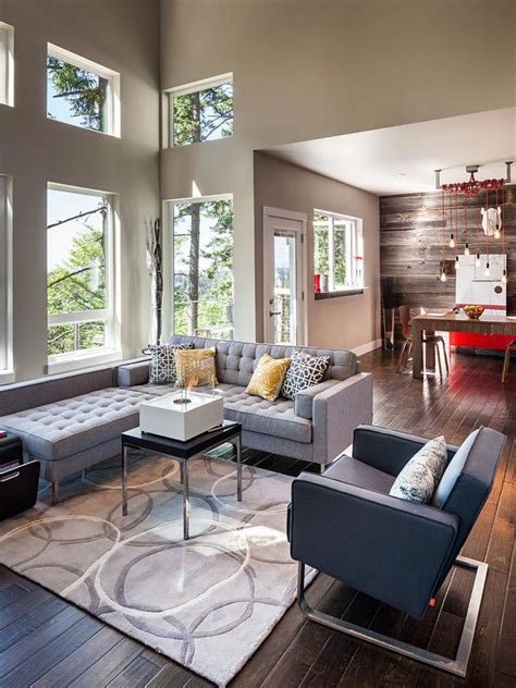 Contemporary Living Room With Hand Scraped Hardwood Floors Hgtv