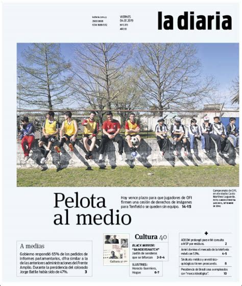 Newspaper La Diaria Uruguay Newspapers In Uruguay Fridays Edition