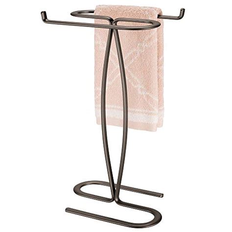 Mdesign Decorative Modern Metal Fingertip Hand Towel Holder Stand