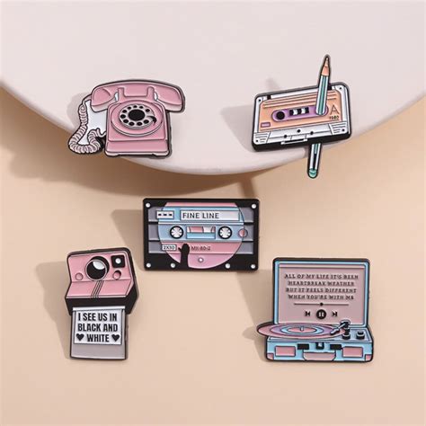 Vintage Typewriters Enamel Pin Cute Brooch Landline Pin Set Etsy